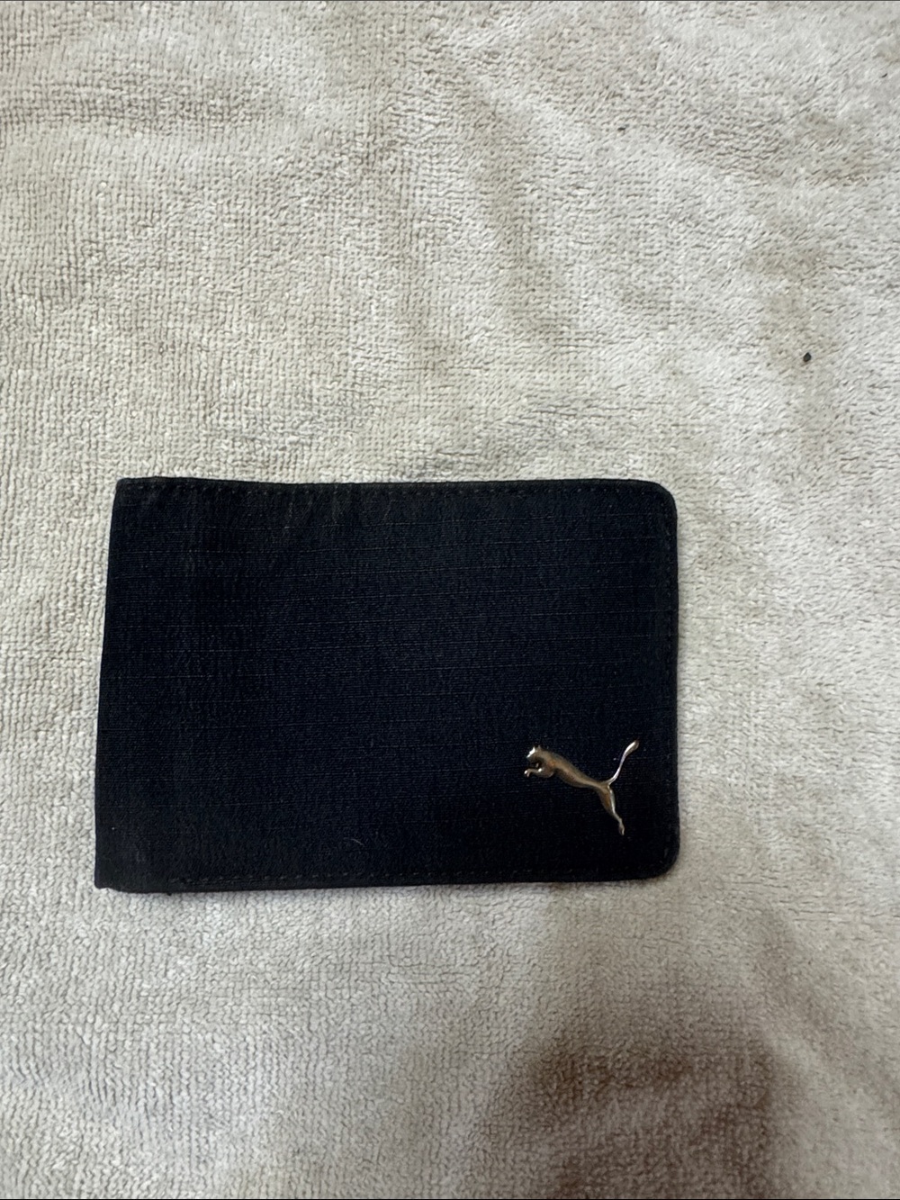 Puma Black Slim Card Holder with Gold Puma Logo